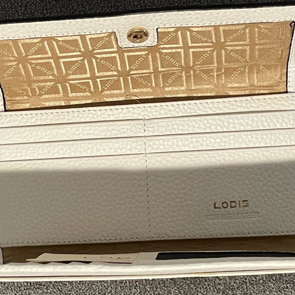 LODIS Kate Classic Mini Wallet White Genuine Leather Never Used - Picture 3 of 7